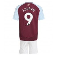 Aston Villa Jhon Duran #9 Hjemmedraktsett Barn 2024-25 Kortermet (+ Korte bukser)